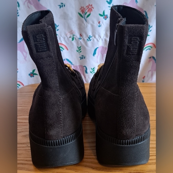 NWT Fitflop Luma Mocha Suede Neutral Casual Winter Smow Platform Boot Shoe SZ 6 - Picture 5 of 10